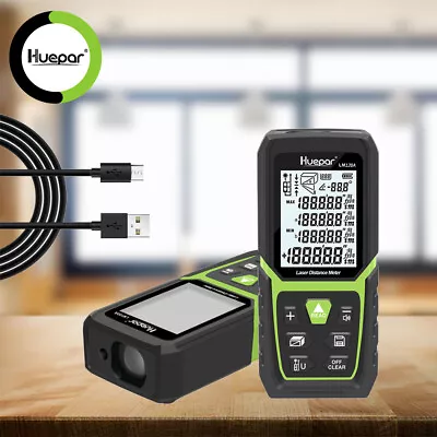 Huepar Handheld Laser Distance Measure 120M With Li-ion Battery Range Finder • £25.49