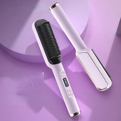 View Details Electric Hair Straightener Brush Straight Quick Iron Hot Comb Negative Ion Brush • 10.99£