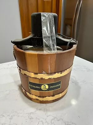 Vintage Sterling Richmond Cedar Works 5 Quart Electric Ice Cream Freezer Maker • $99.87