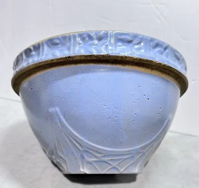 Vintage McCoy Blue Matte Glaze Mixing Bowl Yellow Ware Stoneware 7.75” X 4.5” • $69.95