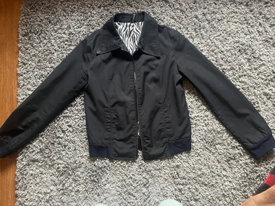 £15 • Buy Vintage H&M Harrington Ladies Black Size 12