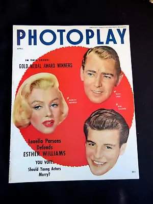 Photoplay Magazine April 1954 Marilyn Monroe Bob Wagner Alan Ladd Cover FN- • $63.75