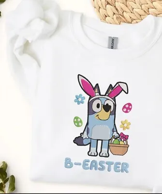 Easter Bluey Custom Embroidered Sweatshirt/Hoodie Or Kids T-Shirts • £24.33