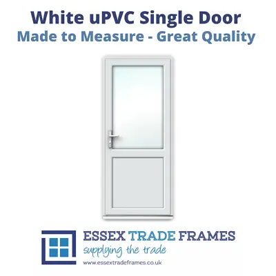 White UPVC Single Door  - High Security Locks - A Rated Energy - Made In UK • £650