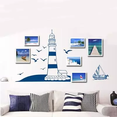 £3.28 • Buy Mural Sailboat Anchors Seagull Sea Photo Home Decor Wall Sticker Room Decal T