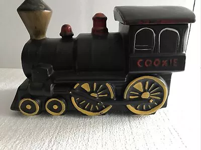 Vintage McCoy Black Train Locomotive Cookie Jar 1960's • $75