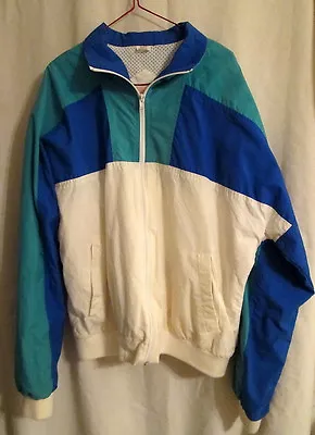 The Fox Collection Men's Nylon Windbreaker Lined Jacket Large * Nice • $10