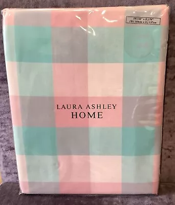 Laura Ashley Mitford Check Blue / Pink Curtains - 66 X 54   (168 X 137cm) NEW • £75