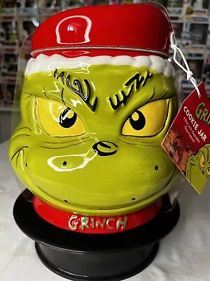 Dr. Suess Grinch Cookie Jar 6 Oz (170g).  Width 8” Length 8” • $90