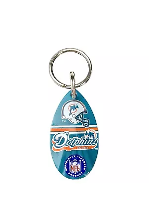 NFL Miami Dolphins Logo Turquoise Vintage Teardrop Spinner Keychain • $1.99