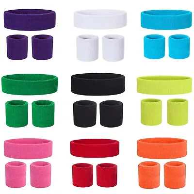 New Ladies Gym Neon Sweatband HEADBAND/ WRISTBANDS  80's Fancy Dress Accessories • £4.99