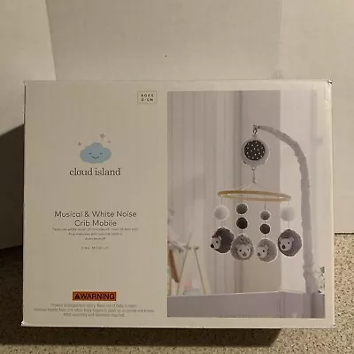 Cloud Island Musical & White Noise Crib Mobile - HEDGEHOGS Baby Nursery Gray • $39.99