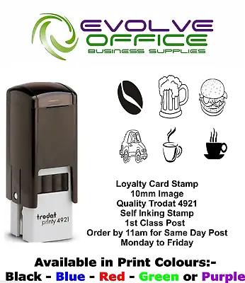 Loyalty Card Rubber Stamp 10mm Various Images Ready Made 1st Class Post TRODAT • £14.64