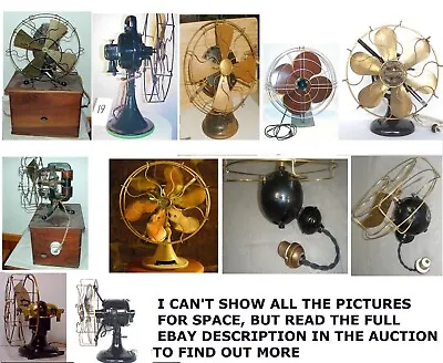 Antique Electric Fan Research Edison GE Emersion Desk Ceiling Wall Brass USB/CD • $49.95