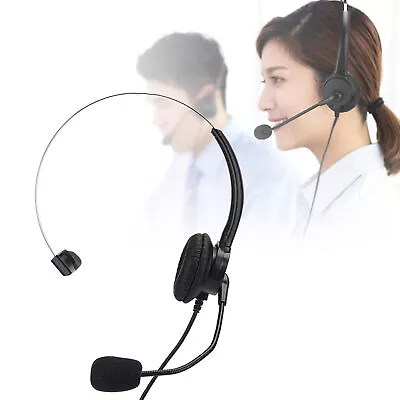 Call Center Headset Monaural Earphone Mic For Telephone Landline Phone • £12.86