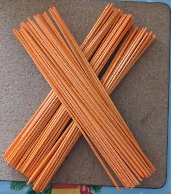 32 Orange Wooden Dowels - Art & Craft Sticks Approximately 197 Mm X 2mm -New • £3.49