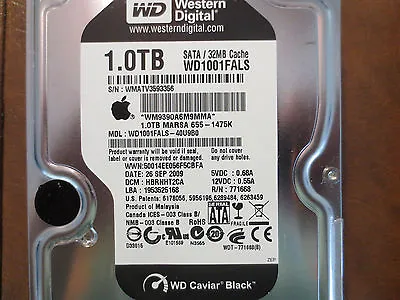 WD WD1001FALS-40U9B0 DCM:HBRNHT2CA Apple#655-1475K 1.0TB 3.5  Sata Hard Drive • $106.19