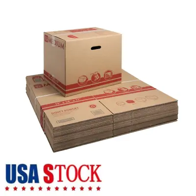 Medium Recycled Packing Moving Storage Boxes Kraft 25 Count • $34.10