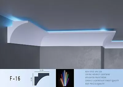 Xps Led Coving Uplighter Cornice Lightweight Molding Adhesive  F16 • £9.99