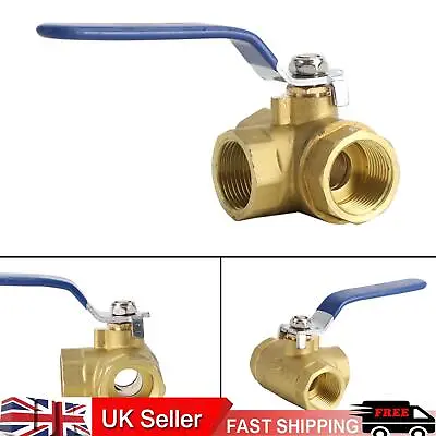 3 Way Ball Valve Three T Port NPT Brass Female Type For Water Oil And Gas UK • £15.58