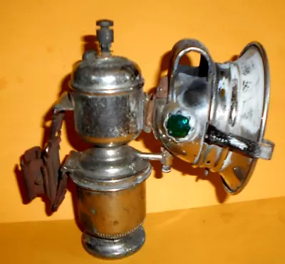 Antique LUXOR C1920 CARBIDE ACETYLENE MOTOR BIKE OR Bicycle Lamp Lantern FRANCE • $57.41