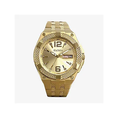Elgin Mens Gold Tone Bracelet Watch Fg18003 - NO COLOR ONE SIZE • $24