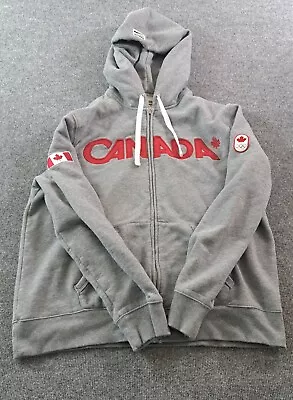 $39.17 • Buy Hudson's Bay Canada Olympic Gray Mens Large Full Zip Hoodie Jacket Embroidered