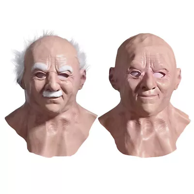 Realistic Silicone Old Man Headwear Props Masquerade Funny Party For Cosplay • $27.36