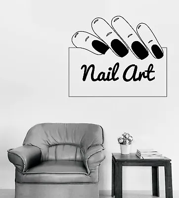 Wall Vinyl Decal Nail Art Gothic Manicure Beauty Center Salon Stickers (n1654) • $68.99