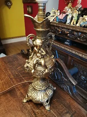 £220 • Buy Antique Brass Cherub Table Lamp Base