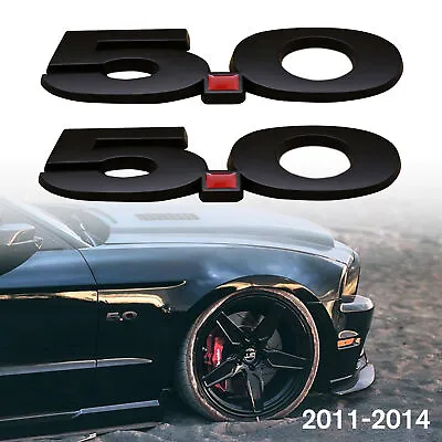 1 Pair Matte Black 5.0 Emblem Badge For Mustang GT Side Fender Emblem 2011-2014 • $12.21