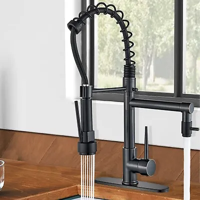 Black Bronze Kitchen Sink Faucet Single Handle Pull Down Sprayer Swivel Mixer • $36.99