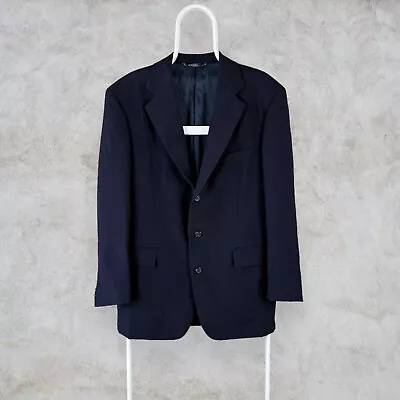 Vintage Polo Ralph Lauren Blazer Jacket Navy Blue 100% Wool Men's UK 40 EU 50 • £70