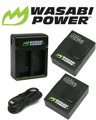 $47.95 • Buy Wasabi Power Battery(1280mAh) X 2 & NEW DUAL USB CHARGER Kit For GoPro Hero3, 3+