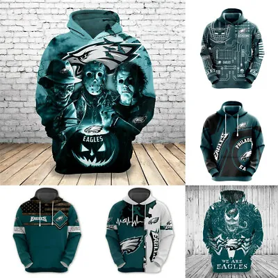 Philadelphia Eagles Men's Hoodie Football Sweatshirt Hooded Pullover Jacket Coat • $33.24