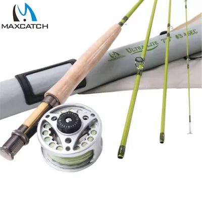 Maxcatch 1/2/3WT Fly Rod Combo Medium-Fast Fly Fishing Rod & Fly Reel & Fly Line • $74