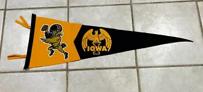 Vintage University Of Iowa Hawkeyes Football Herky The Hawk 33  Pennant • $18.50