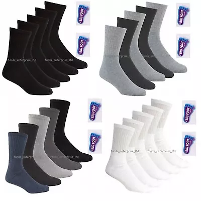 £11.99 • Buy 5/10/20 Pairs Mens Premium Quality Cotton Rich Big Foot Sport Socks Size 12-14