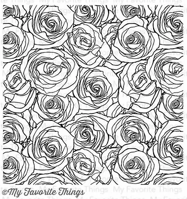 New! My Favorite Things MFT Roses All Over Background Cling Rubber Stamp • £11.99