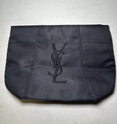 Vintage Yves Saint Laurent YSL Black Cosmetic Bag Travel Pouch Clutch • $25