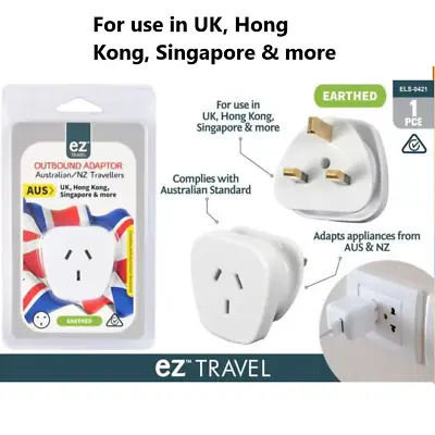 $13.15 • Buy EZ Travel Adapter Plug Converter Australia AU To UK HK Hong Kong Singapore