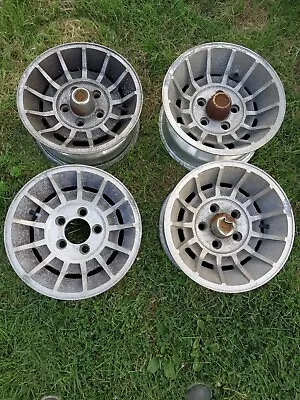 Vintage Aluminum Wheels Set Of 4-14 X6 - 14x7   5 Lugs X 4.75   GM Bolt Pattern  • $380