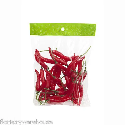 £14.99 • Buy Artificial Red Chilli Peppers 9cm Bag Of 36 Fake Fruit Vegetable