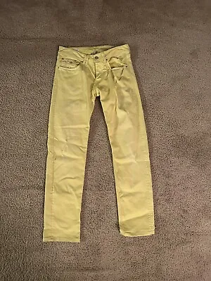 Cycle Jeans Made In Italy Men's Size 32 Yellow Skinny Fit Distressed • $25