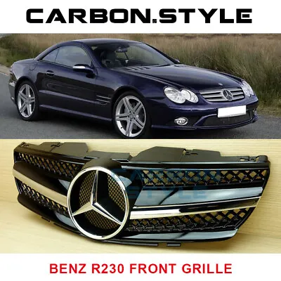 2003-2006 Front Grille Gloss Black Fit M-Benz R230 W230 SL Type Convertible • $189.62