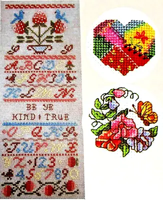 Be Ye Kind True Sampler Sweet Pea Butterfly Quilted Heart CROSS STITCH PATTERNS • $2.99