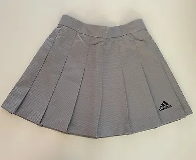 Vtg ADIDAS Women's Pleated Tennis Skirt Gray White Check Sz 6 See Measurements • $24.77