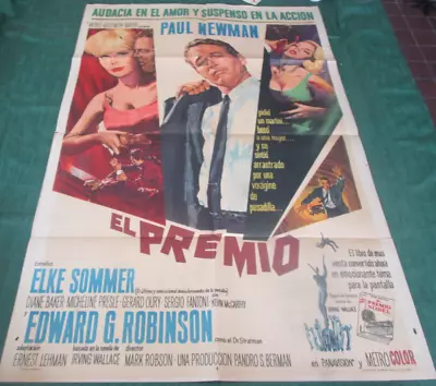 1963 THE PRIZE 14x36 Poster Paul Newman Elke Sommer Edward G. Robinson • $46