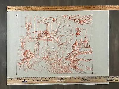 💥 Drawn & Signed Carl Barks Uncle Scrooge McDuck Sketch Art Sketch Prelim 💥 • $1500