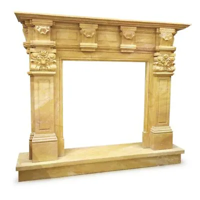 Frame Classic For Fireplace IN Marble Yellow Sienna L 59 1/8in • $5219.48